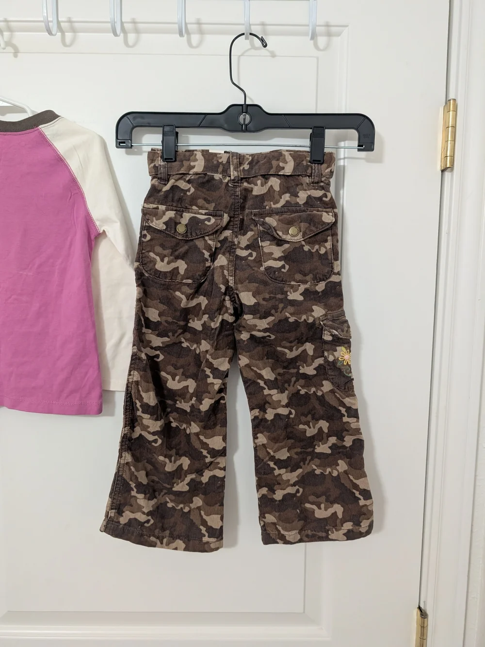 Y2K Children's Place Girls 4T Camo Cargo Pants Team Planet Shirt Outfit